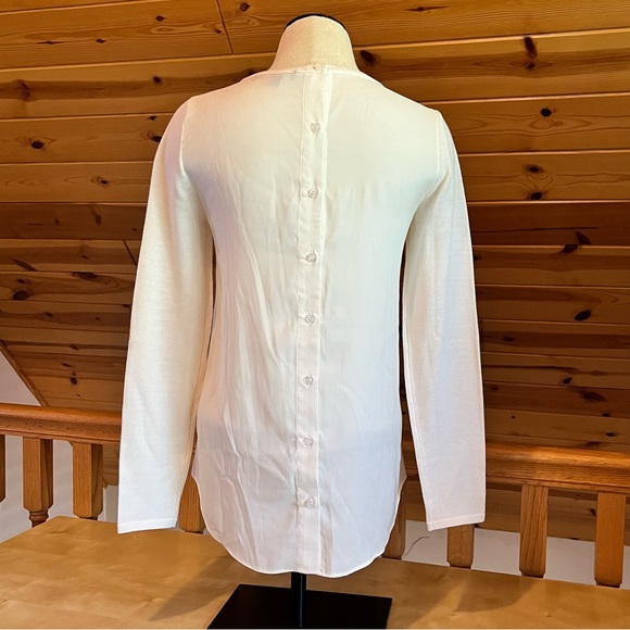 Ann Taylor Women's Classic Cream Moreno Wool Long Sleeve High Low Top Size XS - Picture 4 of 5